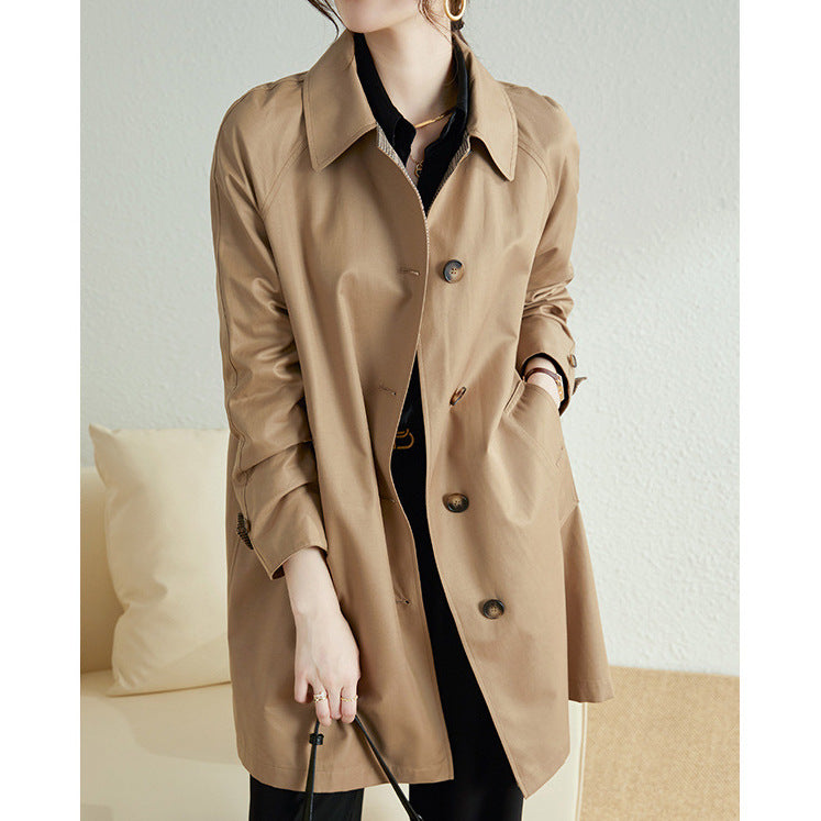 Women's Stylish Trench Jacket with Chic Collar and Practical Pockets Mune Fashion