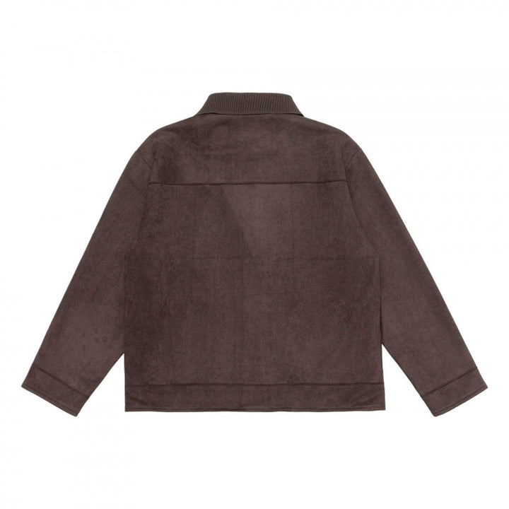 Unisex Boxy Transitional Jacket with Velvet Texture, Shirt Collar and Diagonal Insert Pockets Mune Fashion