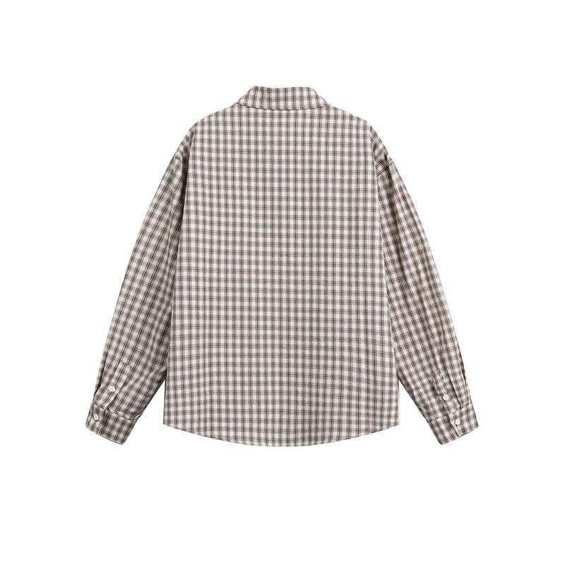 Unisex Checkered Relaxed Button Shirt made of Brushed Cotton with Chest Pocket Mune Fashion
