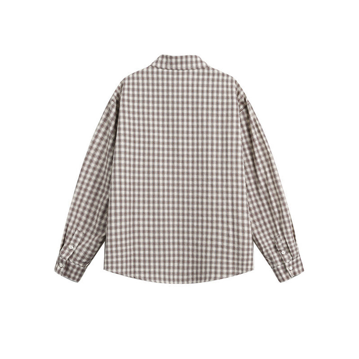 Unisex Checkered Relaxed Button Shirt made of Brushed Cotton with Chest Pocket Mune Fashion