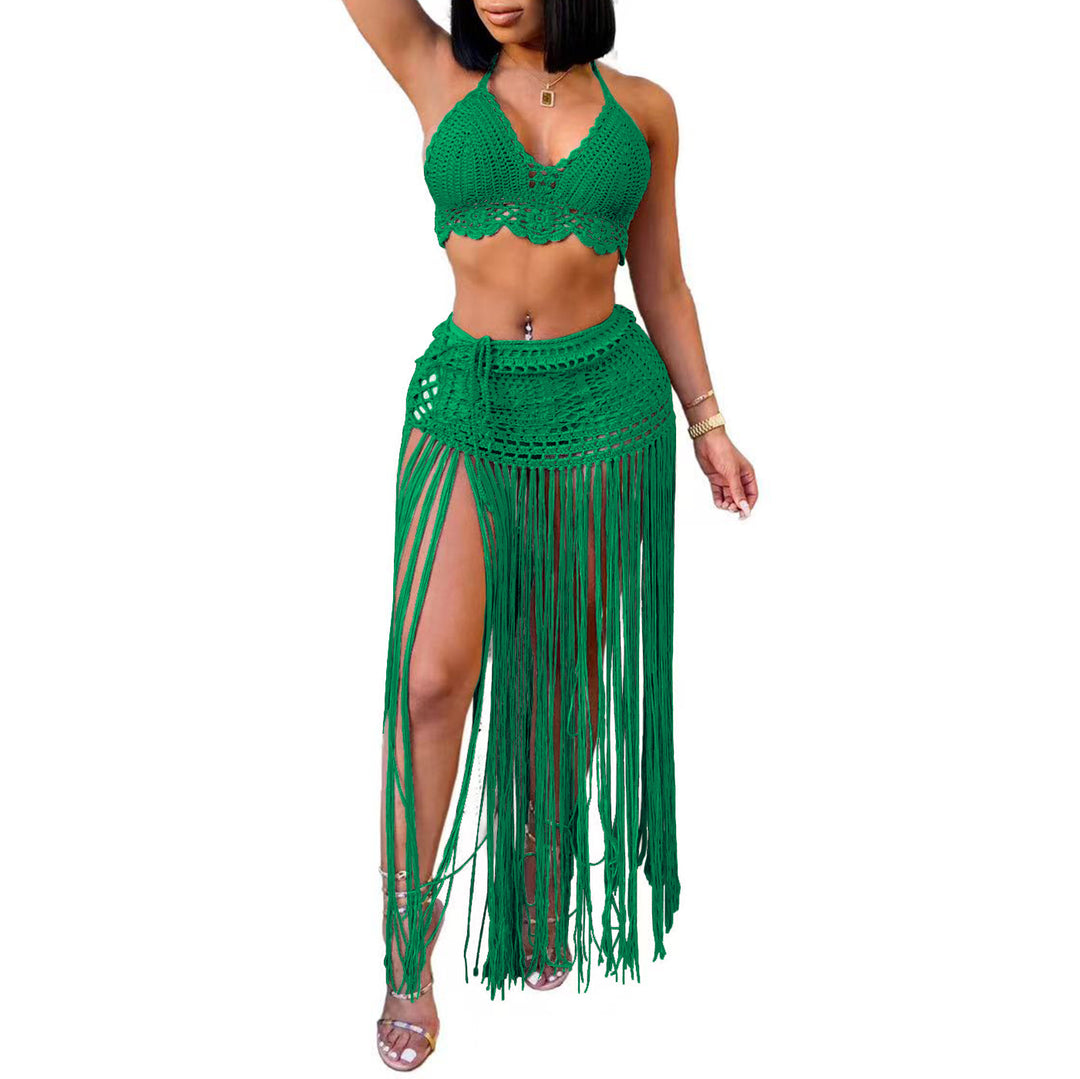 Women's crocheted beach outfit with frayed details Mune Fashion