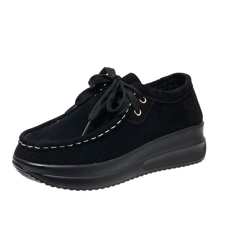 Damen Keilsneaker im Mokassinstil mit Veloursoptik und gepolsterter Komfortsohle Mune Fashion