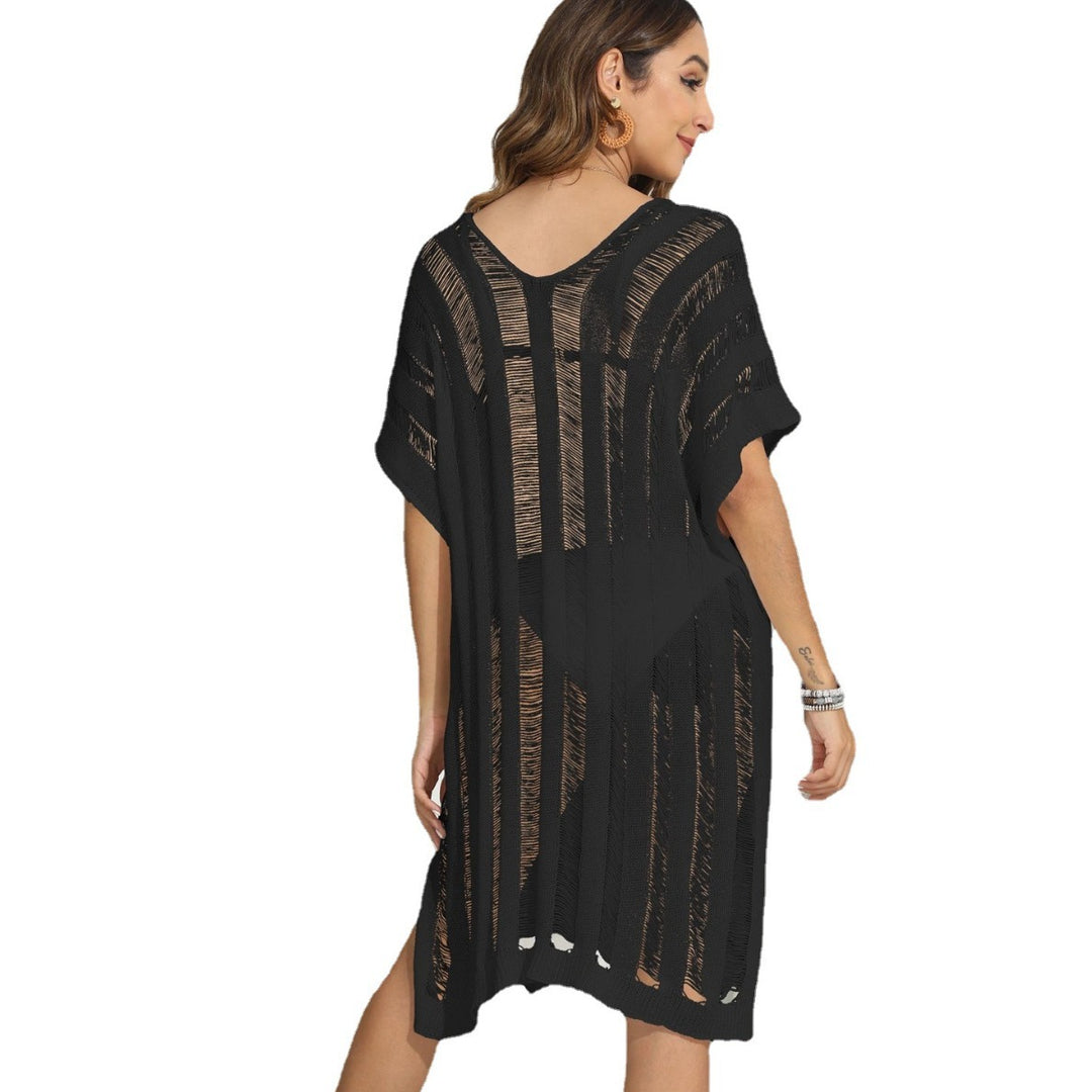 Women's airy beach cover-up with fine striped pattern Mune Fashion