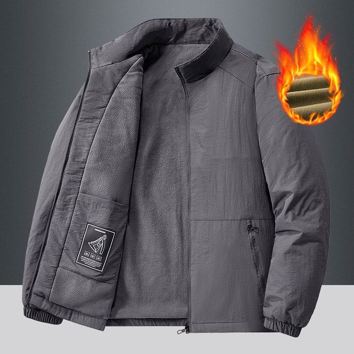 Men's lightweight transitional jacket with fleece lining and stand-up collar Mune Fashion