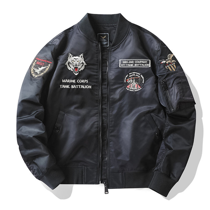 Men's Stylish Bomber Jacket with Elaborate Appliqués Mune Fashion