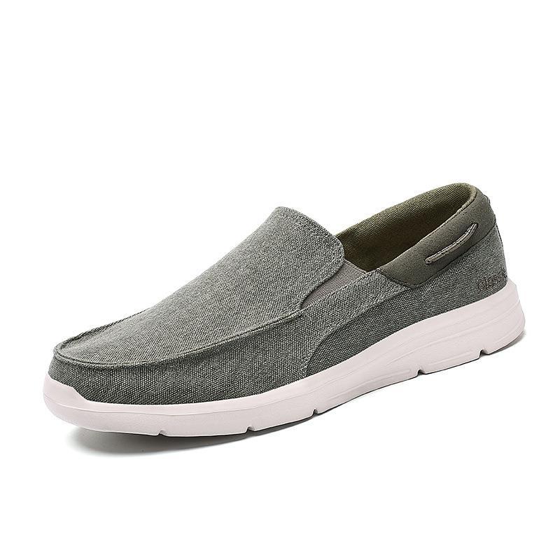 Men's canvas slip-ons with elastic insert and shock-absorbing lightweight sole Mune Fashion