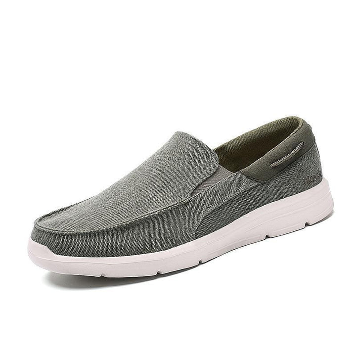 Men's canvas slip-ons with elastic insert and shock-absorbing lightweight sole Mune Fashion