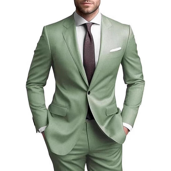 Men's tailored single-button suit set with slim silhouette and stretch comfort Mune Fashion