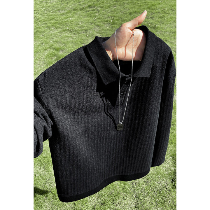 Women's Fashionable Oversized Polo Shirt with Textured Design Mune Fashion