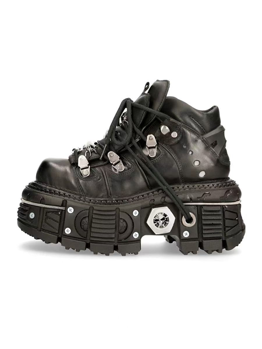 Women's Stable High-Top Boots with Durable Rubber Sole Mune Fashion