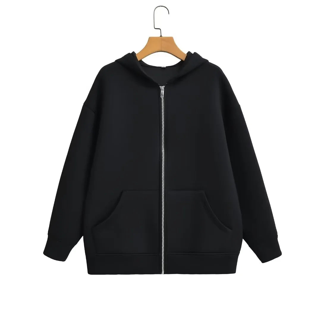 Unisex nan Oversize Hoodie Jacket with full zip, kangaroo pockets and casual boxy cut Mune Fashion