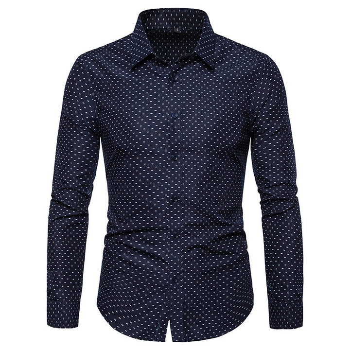Men's patterned tailored long-sleeve shirt with Kent collar and stretch Mune Fashion