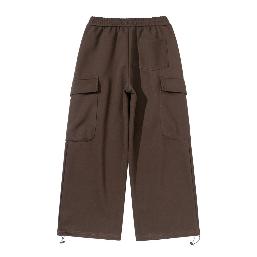 Unisex Cropped Cargo Sweatpants with elastic waistband, drawstring and adjustable hem