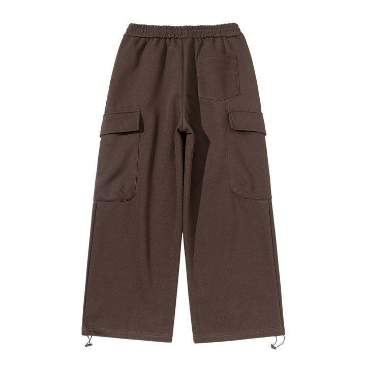 Unisex Cropped Cargo Sweatpants with elastic waistband, drawstring and adjustable hem
