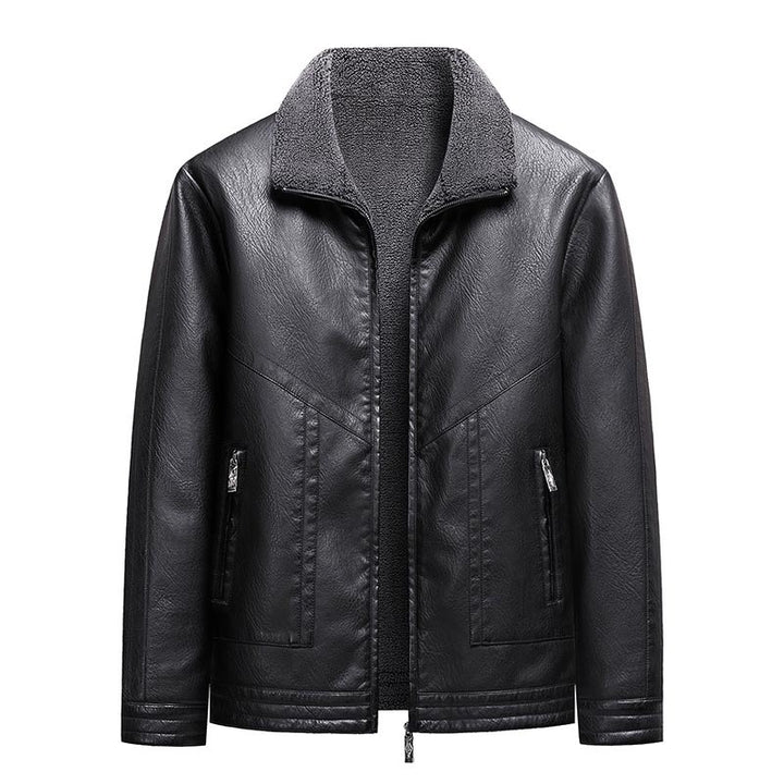 Men's Modern Faux Leather Blazer with Teddy Lining Mune Fashion