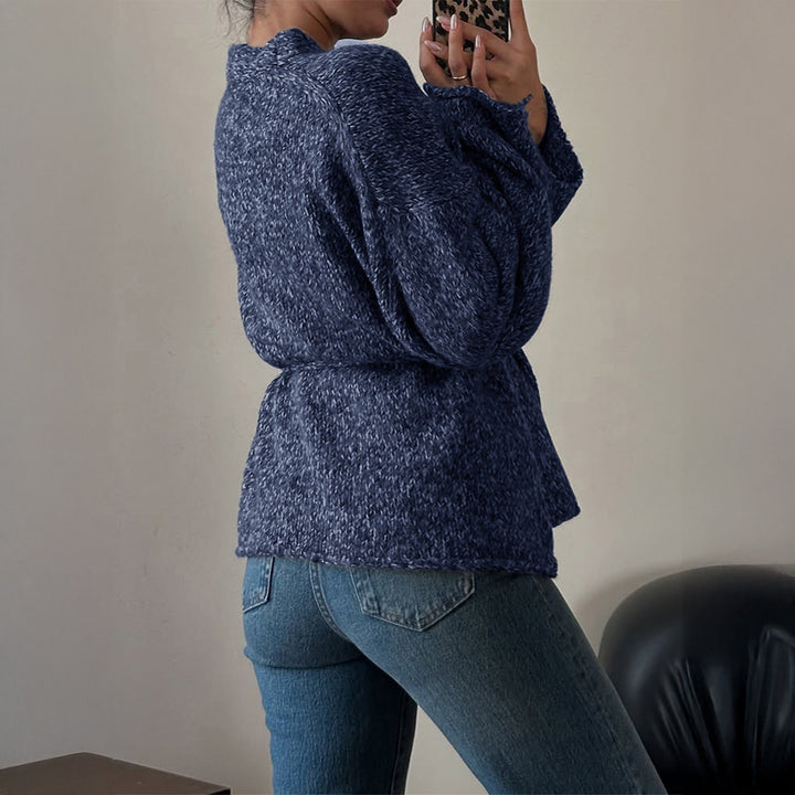Women nan oversized Bouclé cardigan with waist belt and kimono sleeves Mune Fashion