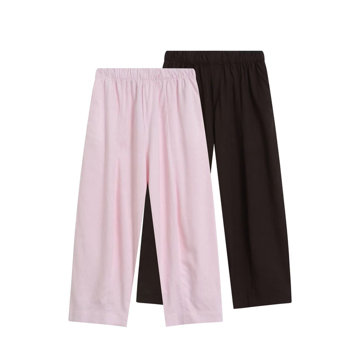 Women's Wide Culotte Pants with Elastic Waist and Straight Hem Mune Fashion