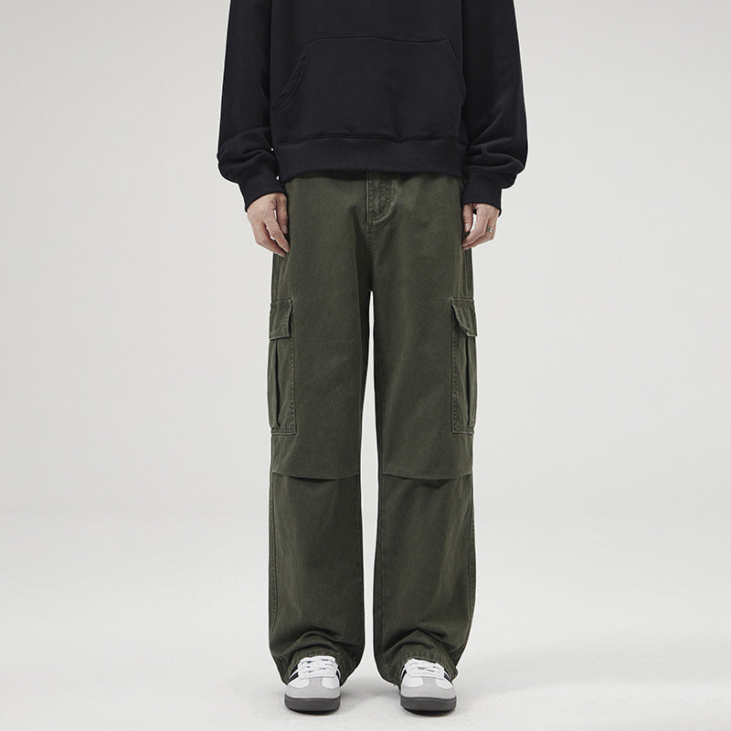 Men's Loose Fit Utility Cargo Pants with Reinforced Knees and Drop Crotch Mune Fashion