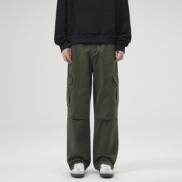 Men's Loose Fit Utility Cargo Pants with Reinforced Knees and Drop Crotch Mune Fashion