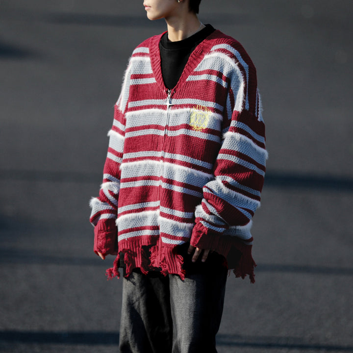 Women Casual Knit Sweater with Zipper Mune Fashion