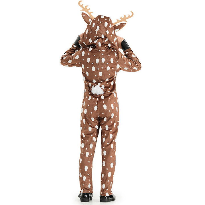 Girls Plush Deer Costume with Hood and Animal Ears Mune Fashion