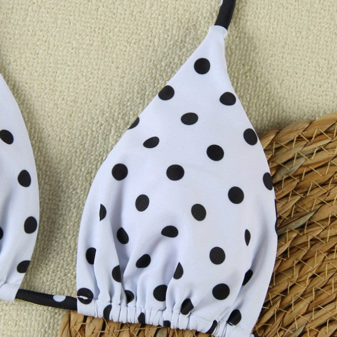Women's triangle bikini with elegant polka dot pattern Mune Fashion