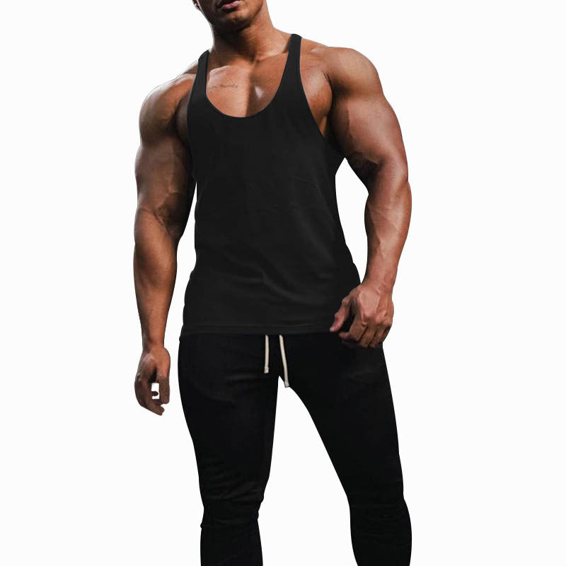 Men's athletic tank top with deep armholes and narrow straps at the back made of cotton stretch Mune Fashion