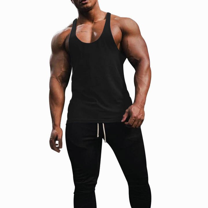 Men's athletic tank top with deep armholes and narrow straps at the back made of cotton stretch Mune Fashion