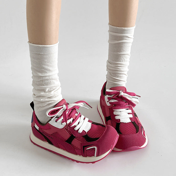 Women's Sporty Sneakers with Breathable Mesh Inserts and Non-Slip Sole Mune Fashion