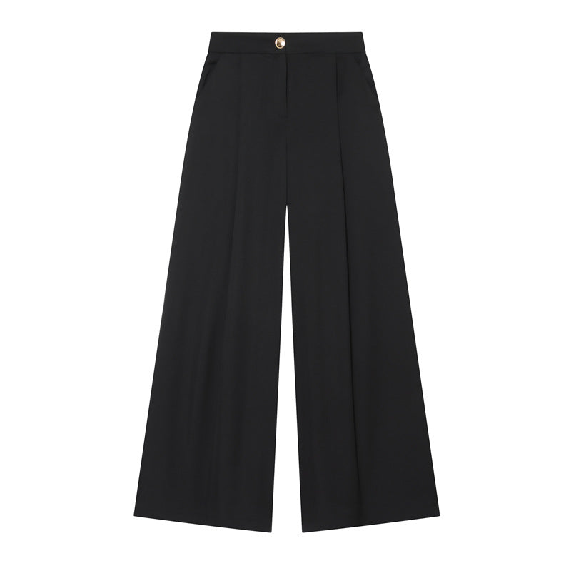 Women's Wide-Cut Palazzo Trousers with High Waist and Crease Mune Fashion