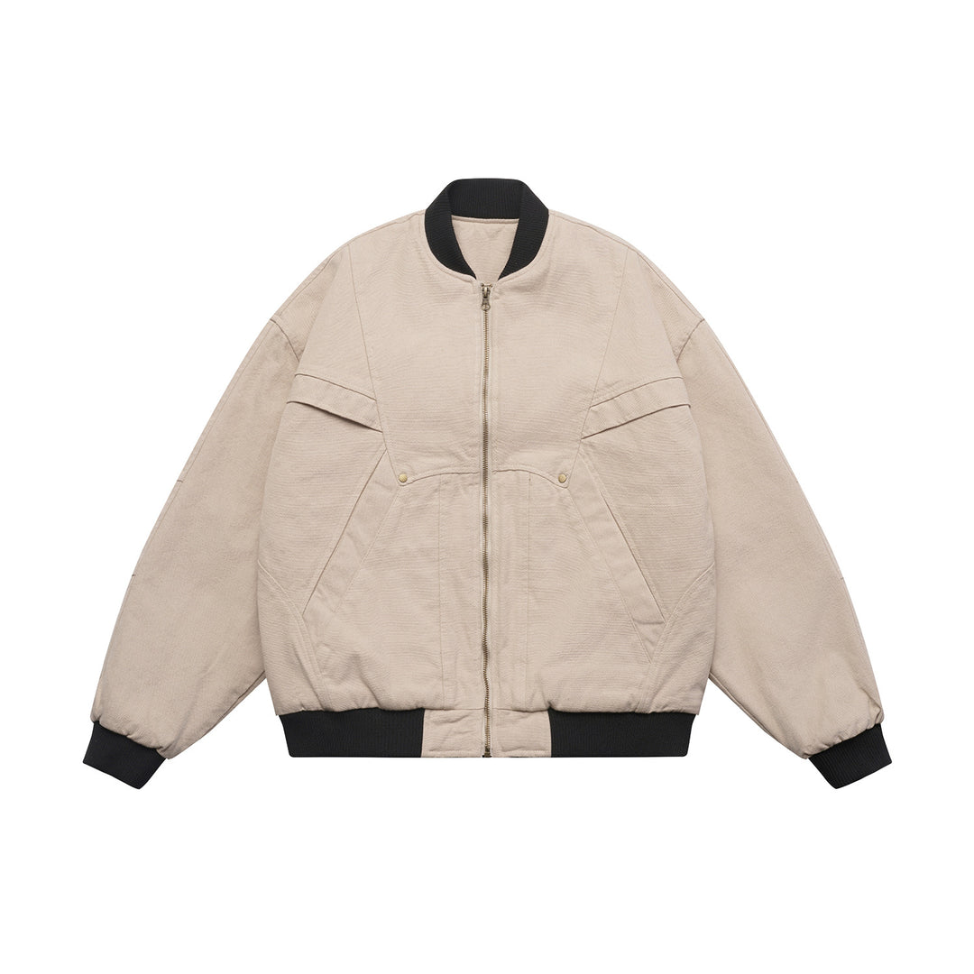 Unisex Lightly quilted oversized bomber jacket with ribbed collar and diagonally inserted pockets Mune Fashion