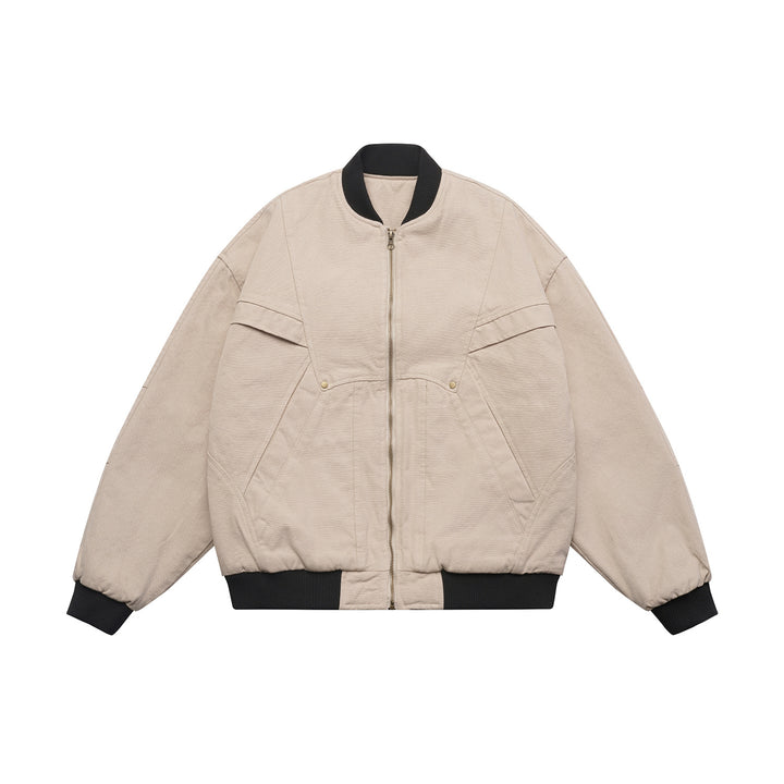 Unisex Lightly quilted oversized bomber jacket with ribbed collar and diagonally inserted pockets Mune Fashion