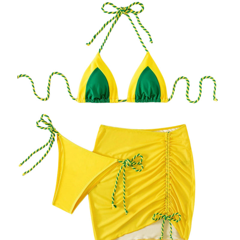 Women's bikini set with modern knot design and figure-hugging skirt Mune Fashion