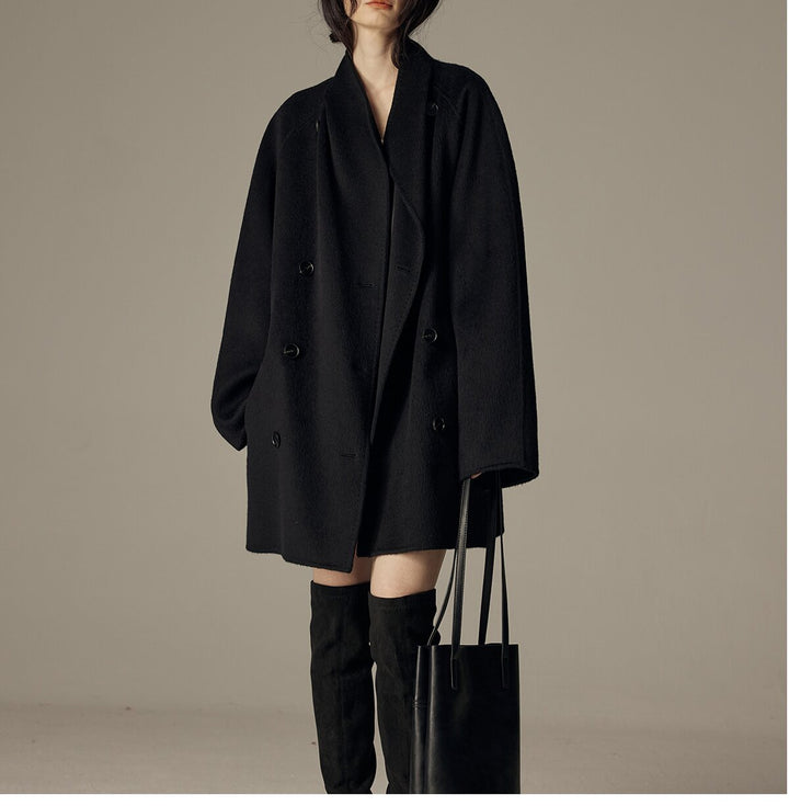 Women Stylish Oversized Wool Coat Mune Fashion