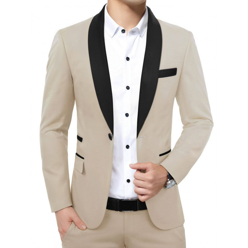 Men's Slim Fit Evening Suit Jacket in Tuxedo Style with Shawl Collar Mune Fashion