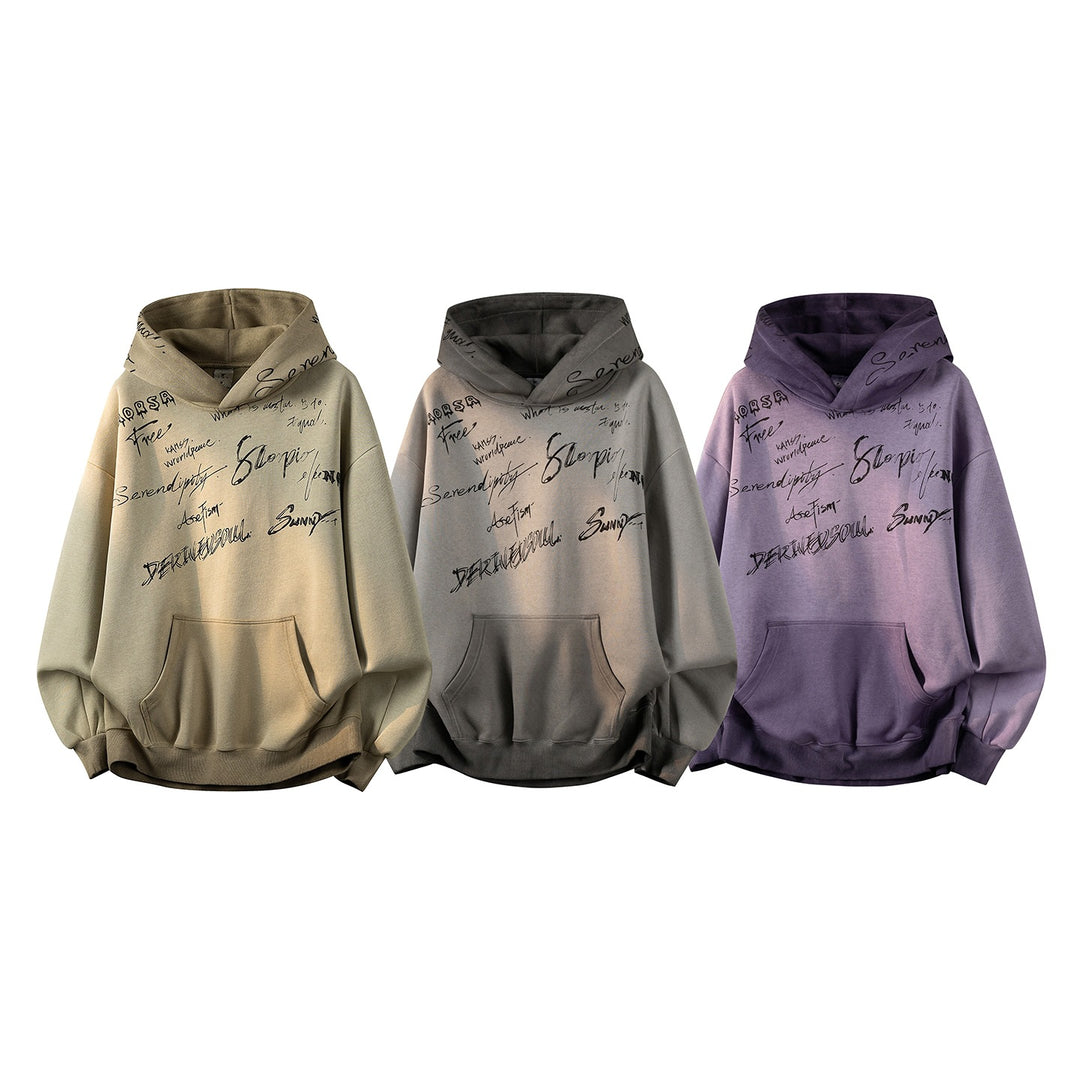 Unisex Oversize Hoodie with handwritten graphic print, kangaroo pocket & ribbed hem Mune Fashion