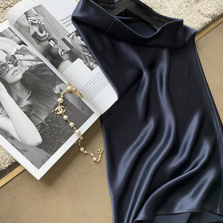 Women Elegant Satin Midi Skirt Mune Fashion
