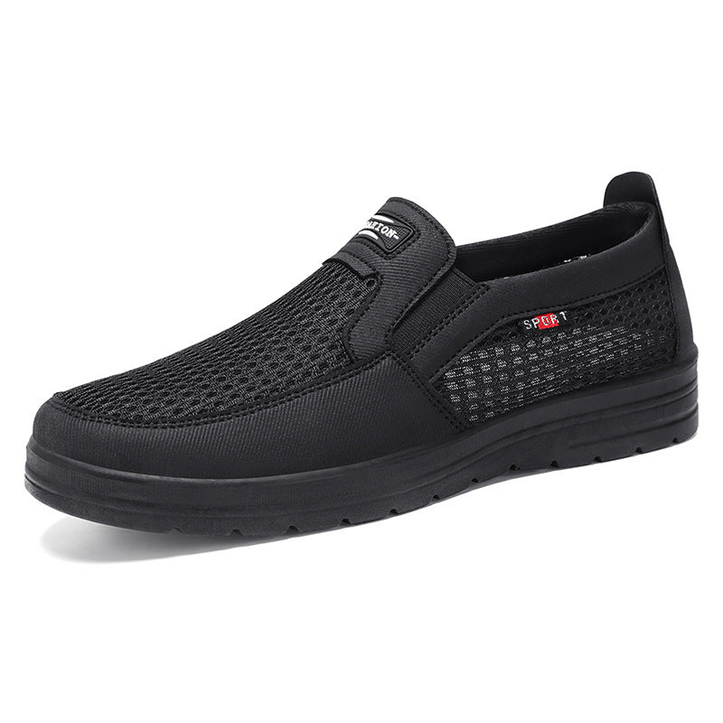 Men's breathable slip-on leisure shoe with knitted upper, elastic entry and shock-absorbing EVA sole Mune Fashion
