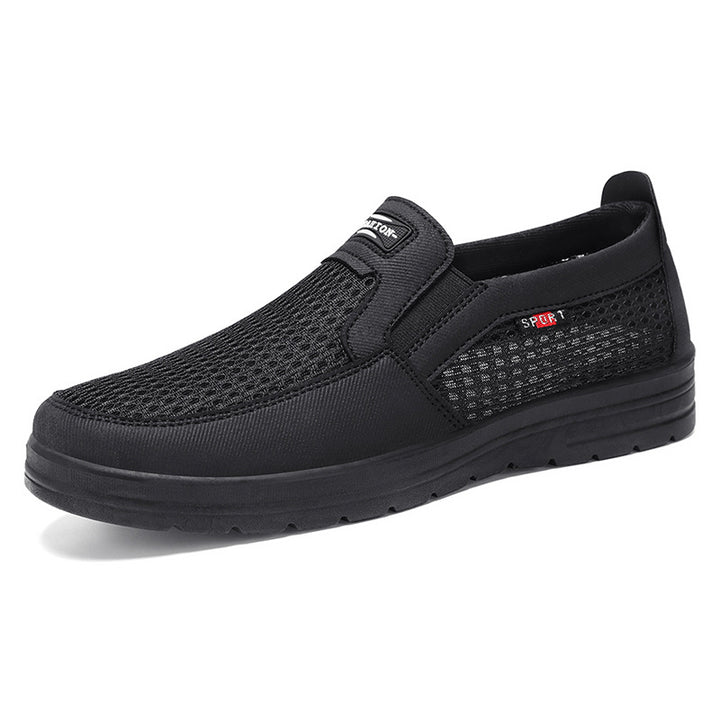 Men's breathable slip-on leisure shoe with knitted upper, elastic entry and shock-absorbing EVA sole Mune Fashion