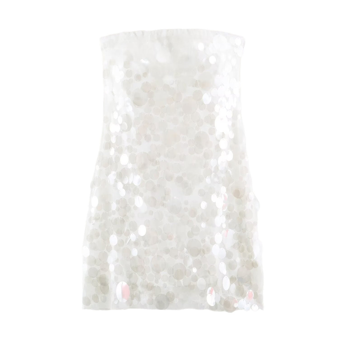Women Sequin Strapless Minidress with Straight Top Drune