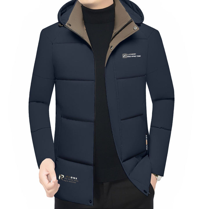 Men's padded stand-up collar jacket with water-repellent surface and zippered pockets Mune Fashion