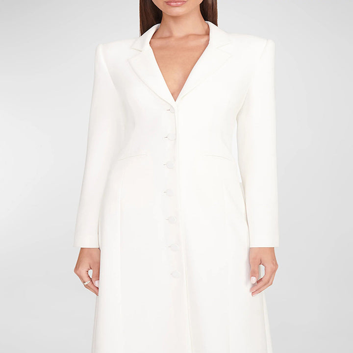 Women’s Evening Maxi Dress-Blazer with Slim Silhouette, Corset Seam and Elegant Front Split Mune Fashion