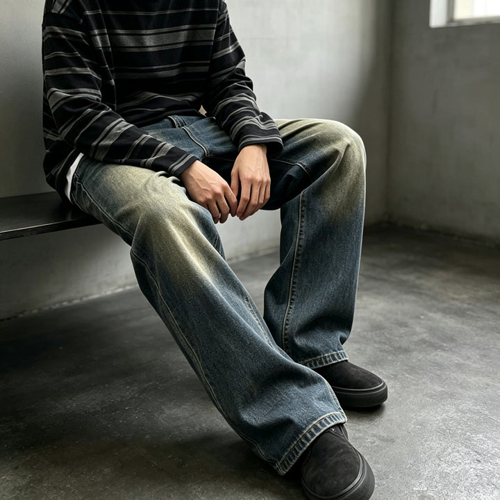 Men Comfortable Cut Jeans in Used Look Mune Fashion