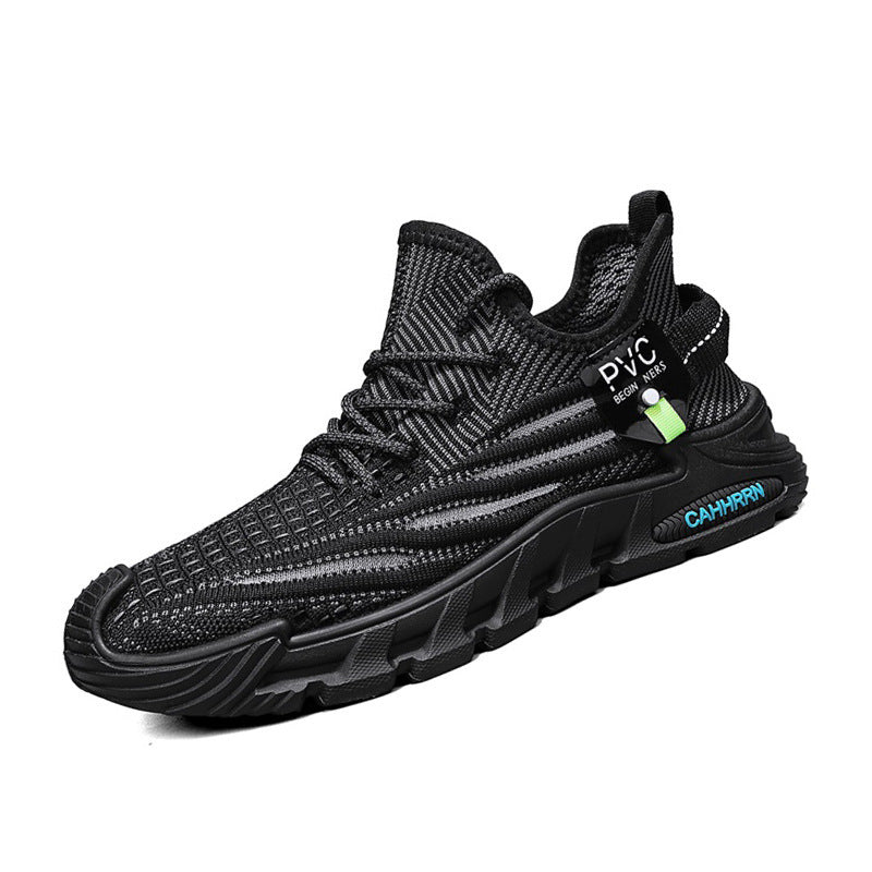Men's lightweight knitted trail sneakers with sock-like entry and cushioning profile sole Mune Fashion
