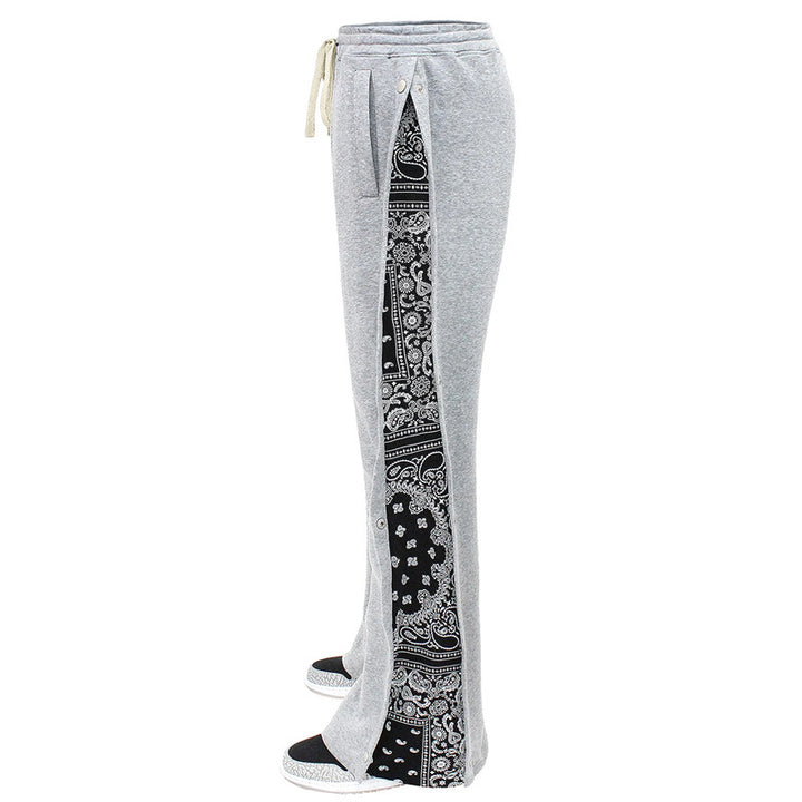 Men's Loose Sweatpants with Side Snap Opening & Bandana Insert Mune Fashion