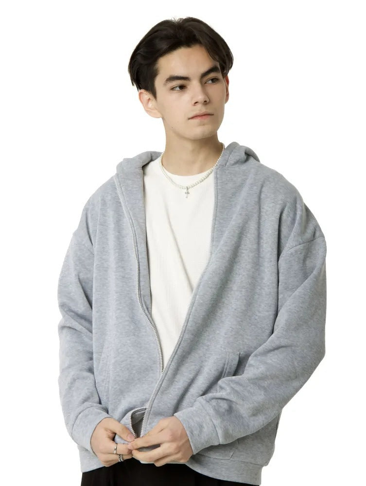 Men's nan minimalist zip hoodie with clean oversized cut and soft French terry lining Mune Fashion