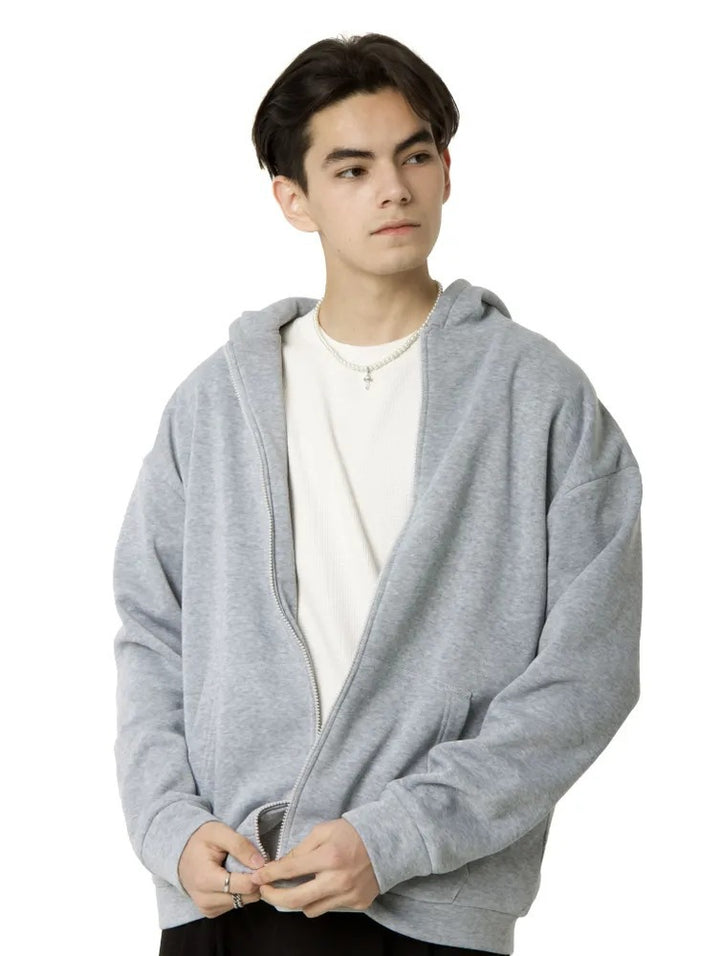 Men's nan minimalist zip hoodie with clean oversized cut and soft French terry lining Mune Fashion