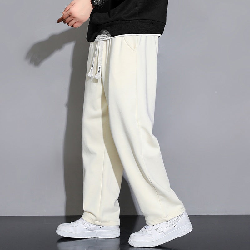 Men's Relaxed-Fit Jogging Pants made of French Terry with wide leg and drawstring Mune Fashion