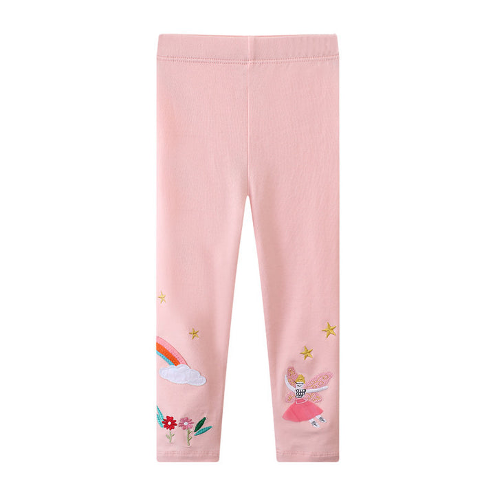 Girls leggings with playful fairy and rainbow design Mune Fashion