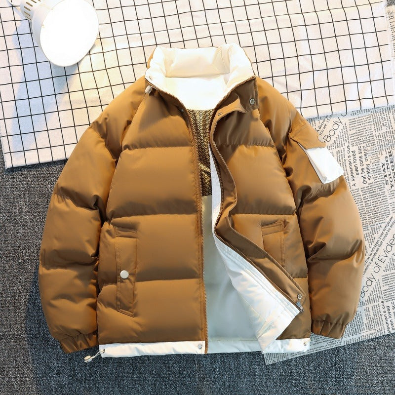 Men's Insulated Oversized Puffer Jacket with Contrast Lining, Arm Pocket & Drawstring Mune Fashion